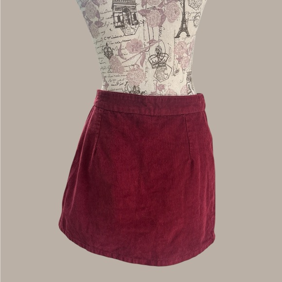 Burgundy Mini Skirt - Picture 3 of 7